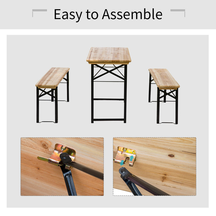 Picnic Wooden Table and Bench Set