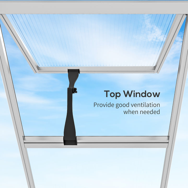 Outsunny 8x6ft Clear Polycarbonate Greenhouse Aluminium Frame Large Walk-In Garden Plants Grow
