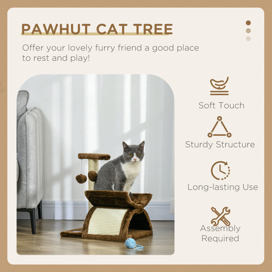 Cat Tree, Plush, 40Lx30Wx43H cm-Brown