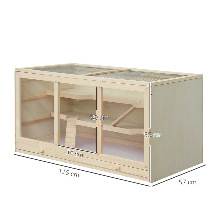 Wooden Hamster Cage Mouse Rats Mice Rodent Small Animals Hutch Exercise Play House Pen 115L x 60W x 58H(cm)