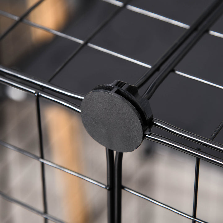 Pet Playpen DIY Small Animal Cage Enclosure Metal Wire Fence 39 Panels with 3 Doors 2 Ramps for Kitten Bunny Chinchilla Pet Mink Black by PawHut
