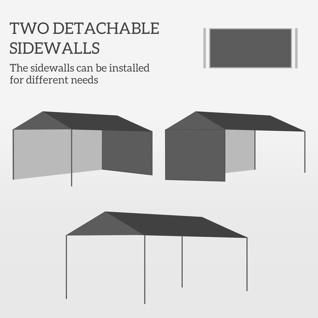 3 x 4 m Garden Gazebo Shelter Marquee Party Tent with 2 Sidewalls for Patio Yard Outdoor, White