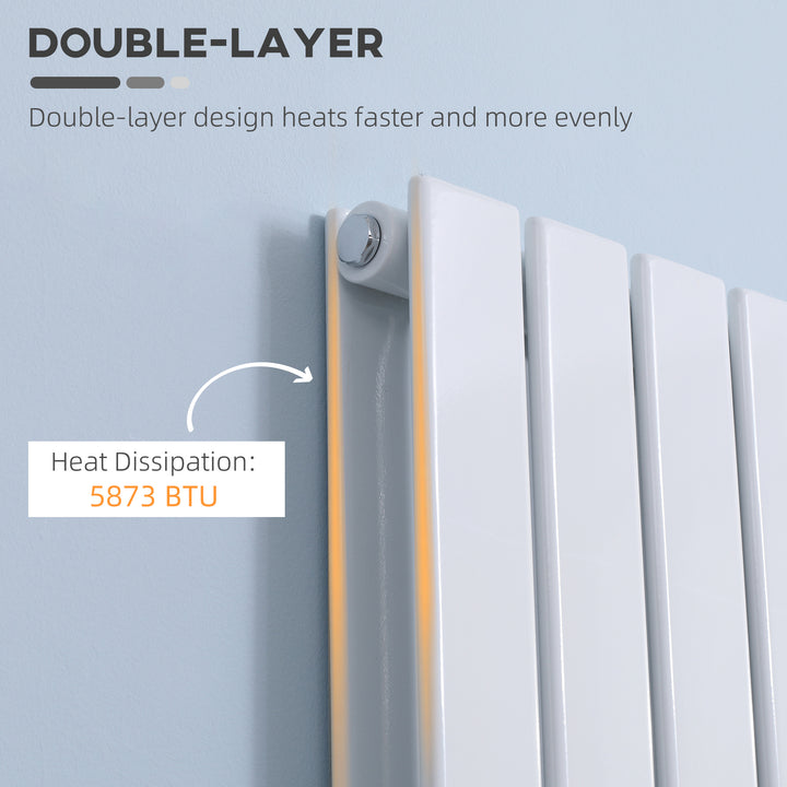 Wall-mounted Heater Water-filled Heat , Centralised Space Heater, Horizontal Designer Radiators, for Bedroom Home Office, White