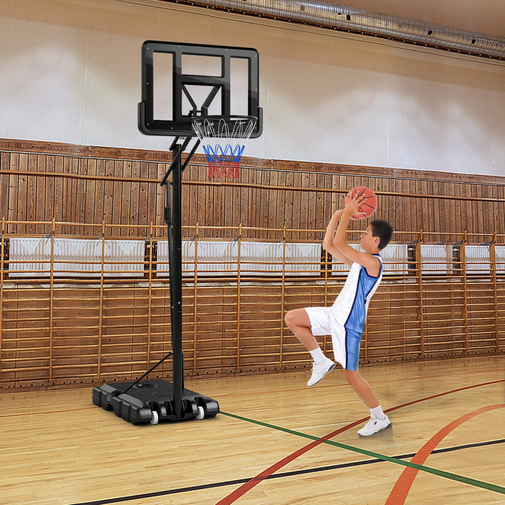 2.45M-3.05M Height Adjustable Basketball Stand for Kids and Adult