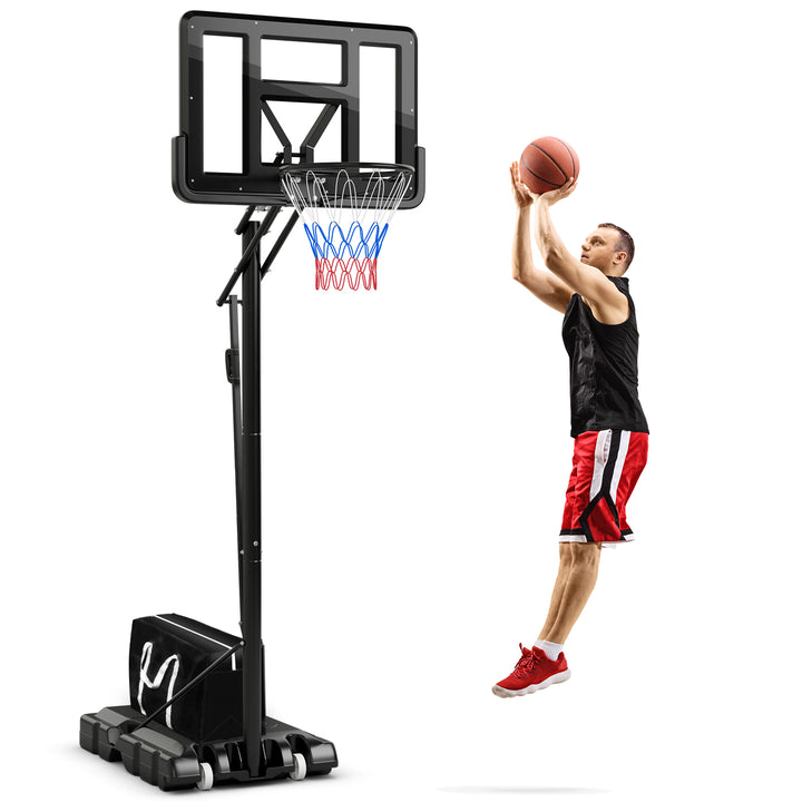 2.45M-3.05M Height Adjustable Basketball Stand for Kids and Adult