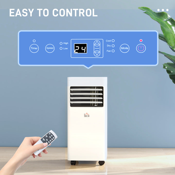 Mobile Air Conditioner White W/ Remote Control Cooling Dehumidifying Ventilating - 650W