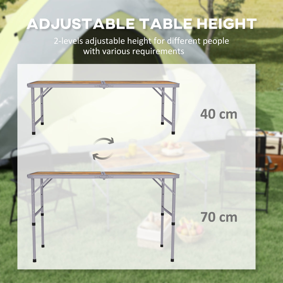 3ft Height Adjustable MDF Folding Camping Table