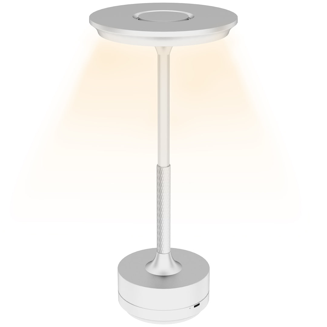 Cordless Table Lamp, Touch LED Desk Lamp with 4000mAh Rechargeable Battery, Silver