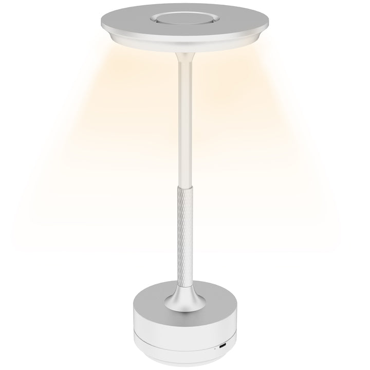 Cordless Table Lamp, Touch LED Desk Lamp with 4000mAh Rechargeable Battery, Silver