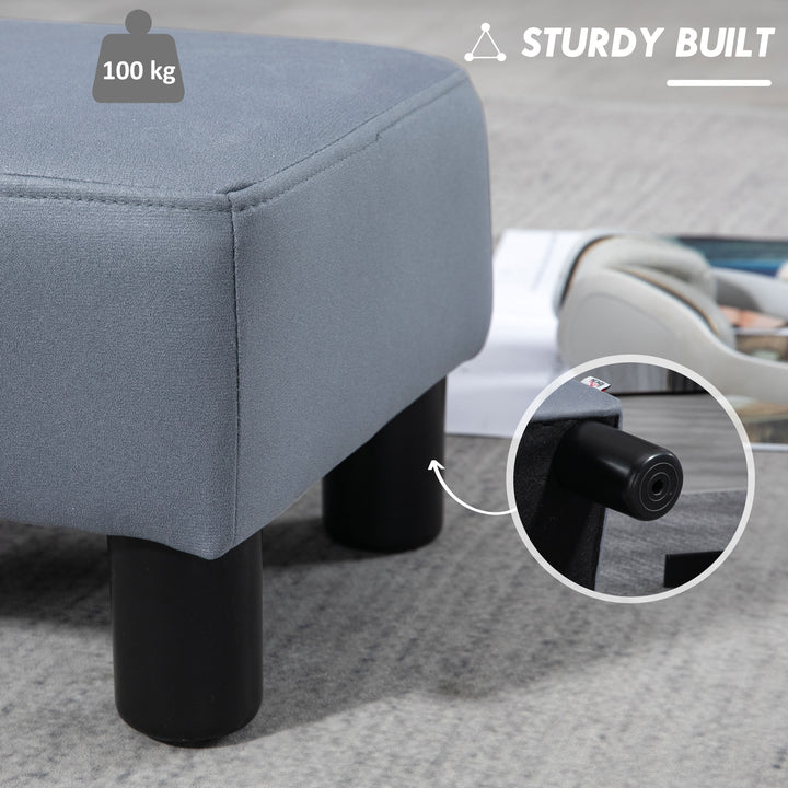 Footstool Foot Rest Small Seat Foot Rest Chair Grey Home Office with Legs 40 x 30 x 24cm