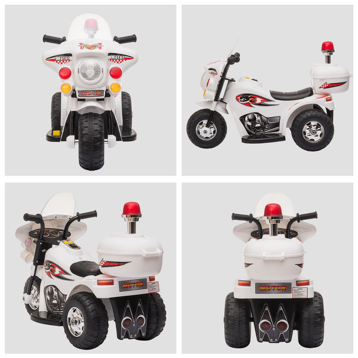 Toddlers Electric PP Motorcycle Ride On Trike White