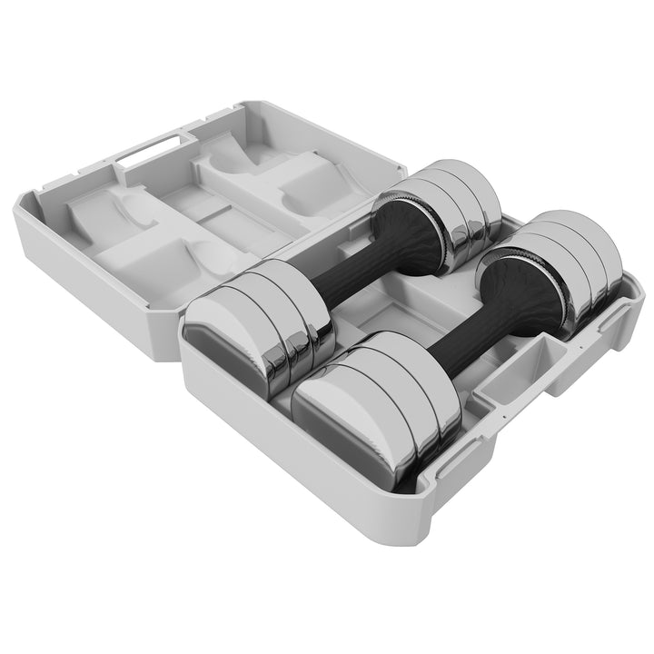 SPORTNOW Adjustable Dumbbells Weights Set with Storage Box, 10kg x 2