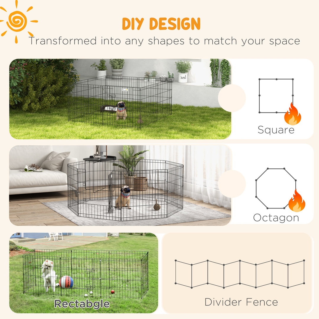 Dog Playpen Metal Crate Pet Cage, Run Indoor and Outdoor