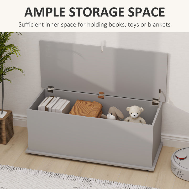 113L Storage Chest, Storage Box with Flip-Top, 100 x 40 x 40 cm - Grey