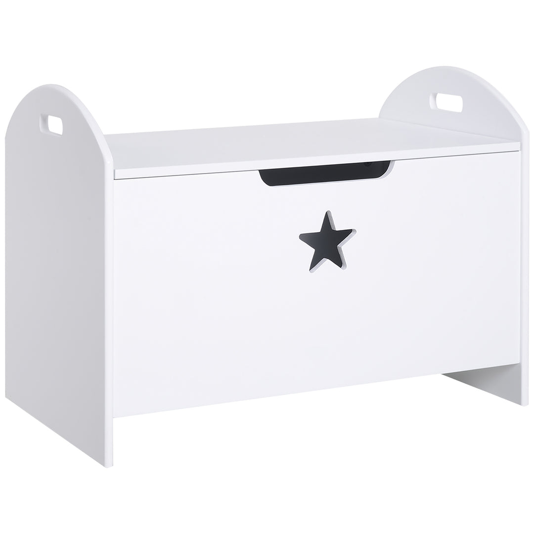 MDF Children's Toy Storage Chest w/ Safety Hinge White