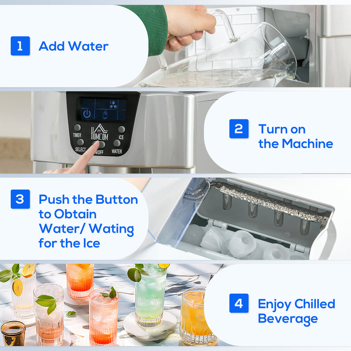 Ice Maker Machine and Water Dispenser, Counter Top, No Plumbing Required