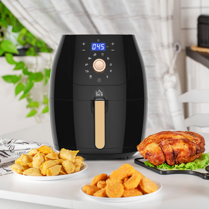 Digital Air Fryer 1700W 5.5L with Rapid Air Circulation System Adjustable Temperature 60 Min Timer for Healthy Oil Free Low Fat