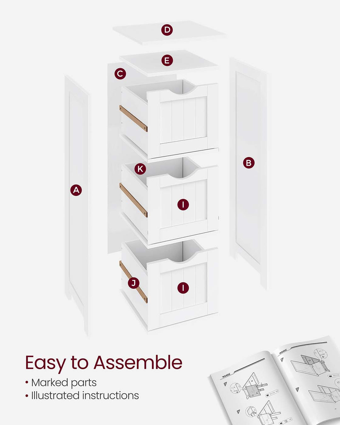 3 Drawers Floor Cabinet