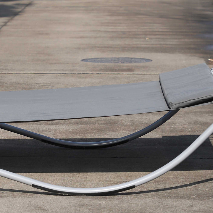 Outsunny Outdoor Double Rocking Bed Hammock-Grey