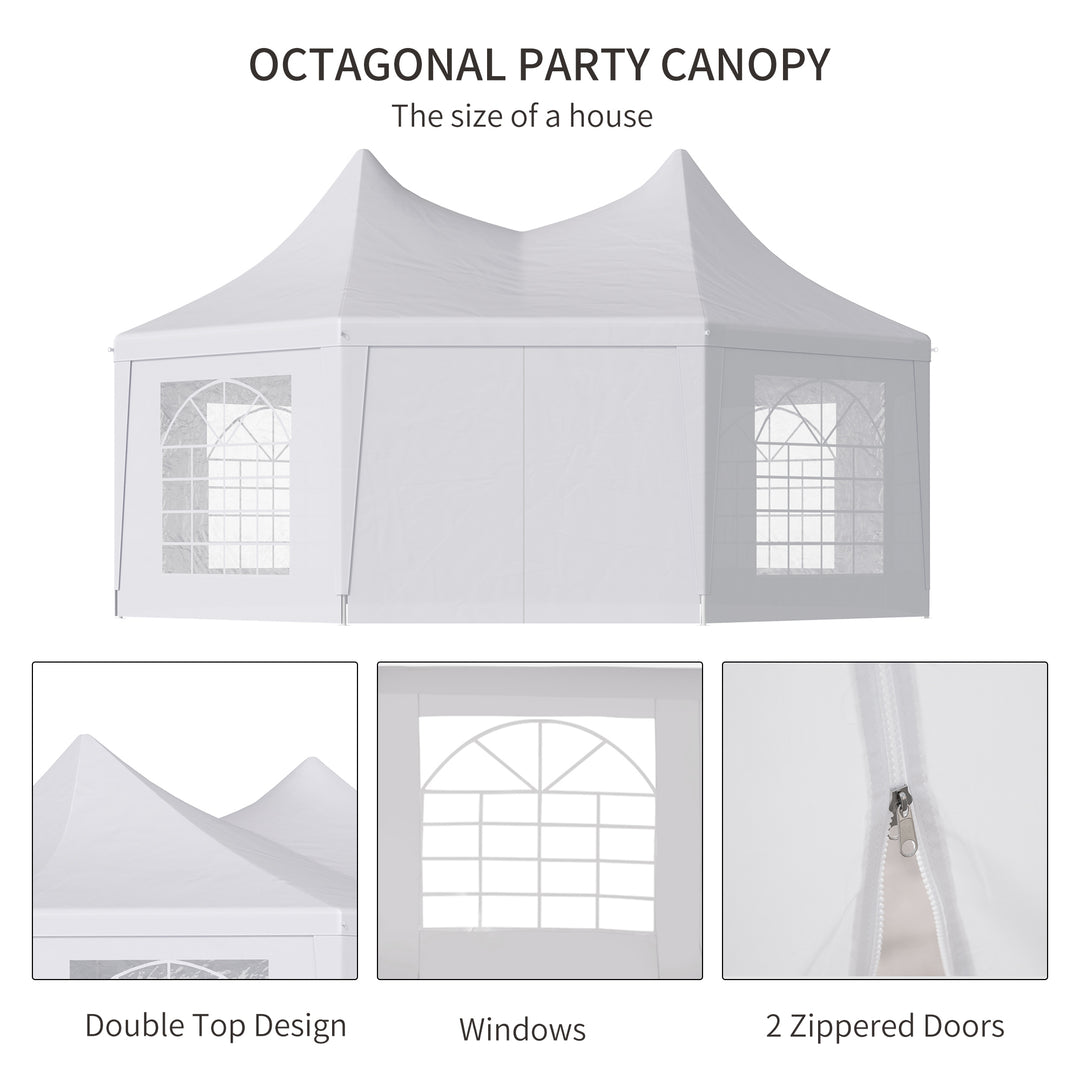 6.8m x 5m Octagonal Party Tent / Wedding Marquee-White