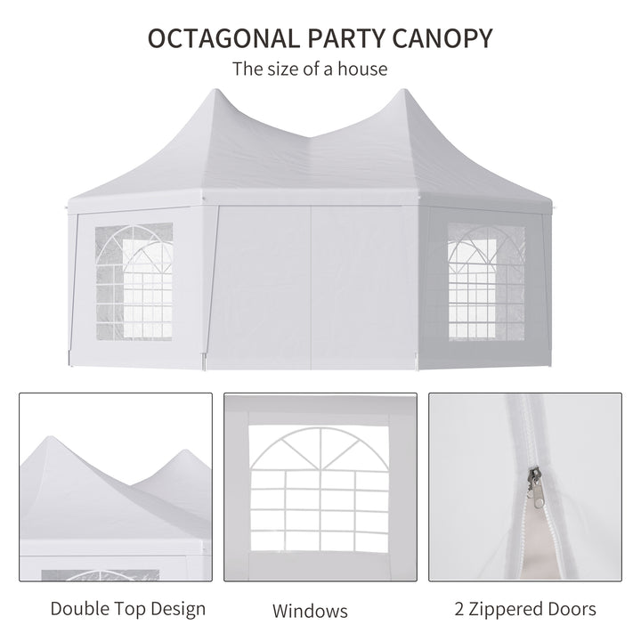 6.8m x 5m Octagonal Party Tent / Wedding Marquee-White