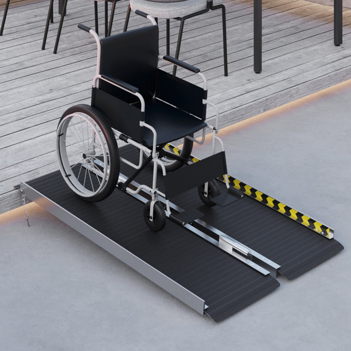 Wheelchair Ramp w/ Non-Skid Surface and Transition Plates Above & Below