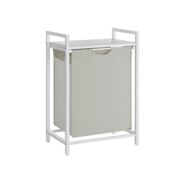 Laundry Hamper with A Pull-Out and Removable Bag, 17.2 Gallons (65 L) - White