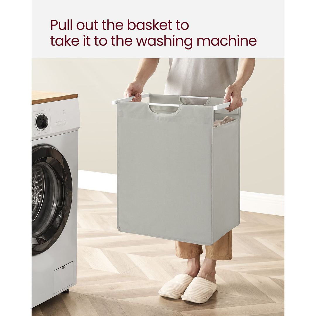 Laundry Hamper with A Pull-Out and Removable Bag, 17.2 Gallons (65 L) - White