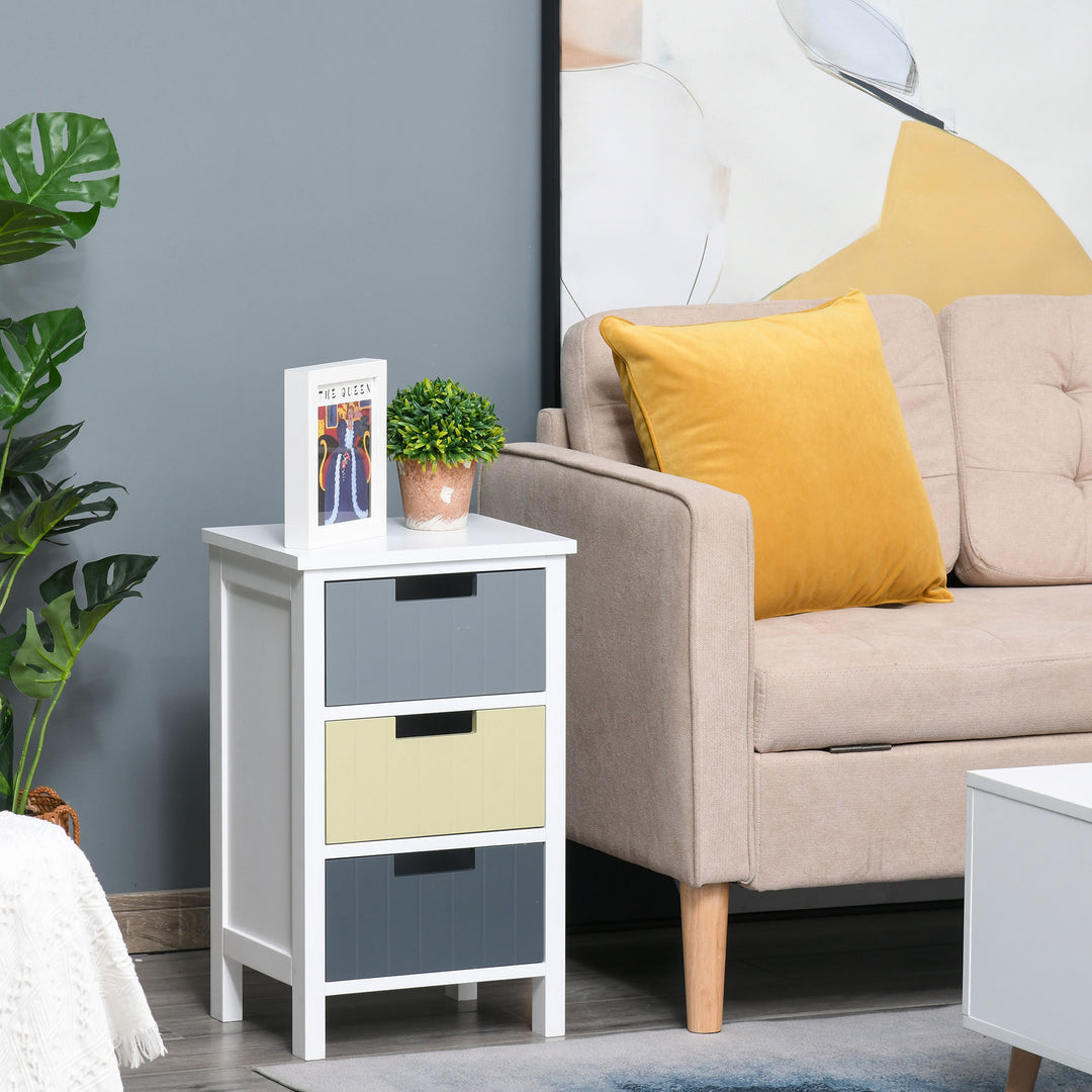 3 Drawer Storage Tower, Dresser Chest with Wood Top