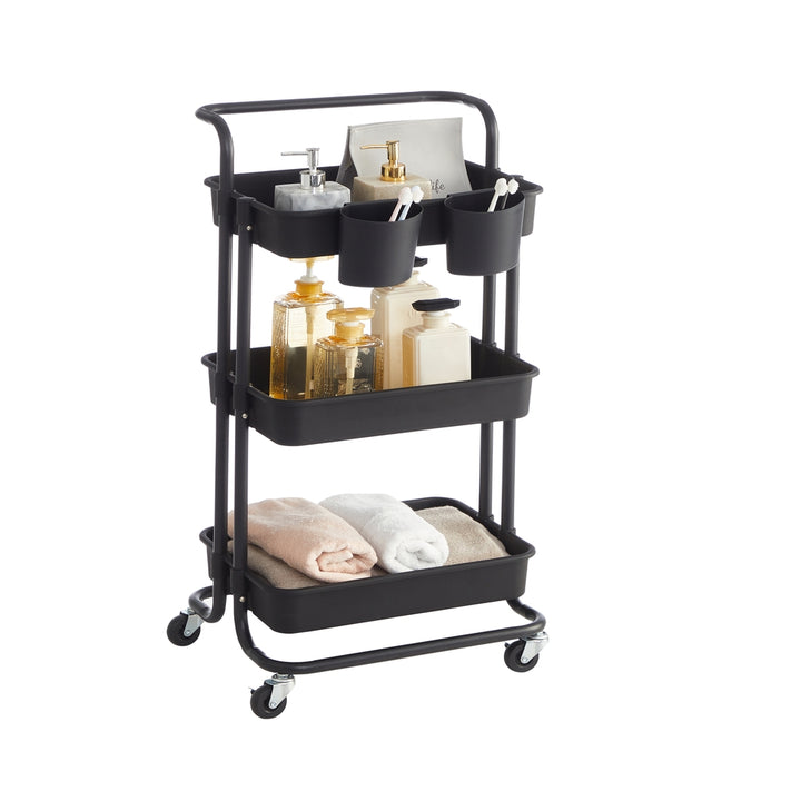 3-Tier Storage Cart Black