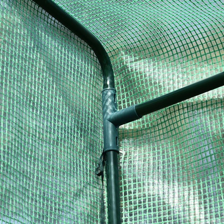 Outsunny Outdoor PE Greenhouse Steel Frame Plant Cover with Zipper 100L x 50W x 150HCM - Green