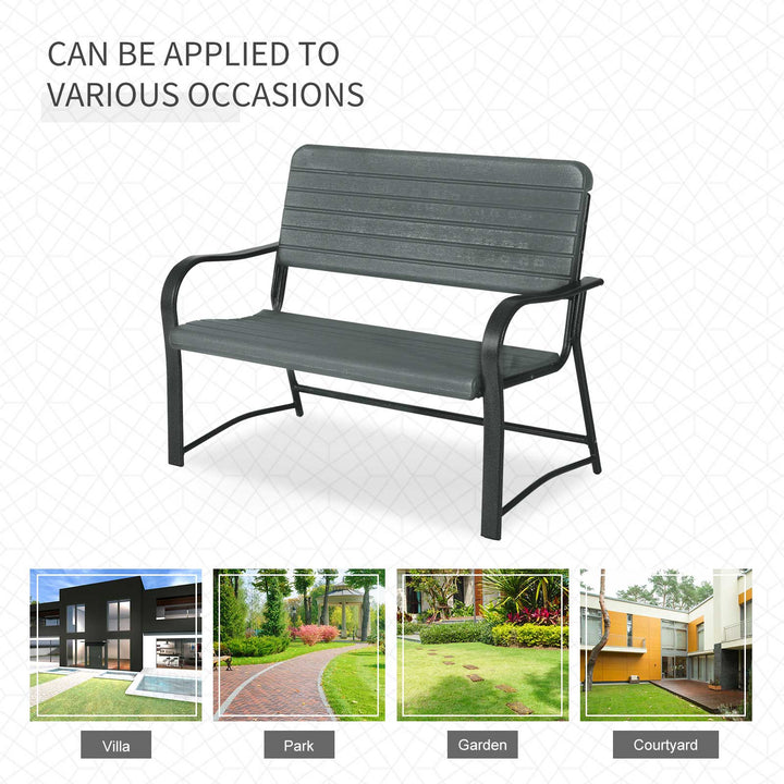 2 Seater Garden Bench Double Chair Outdoor Love Chair Patio Furniture. - Dark Green