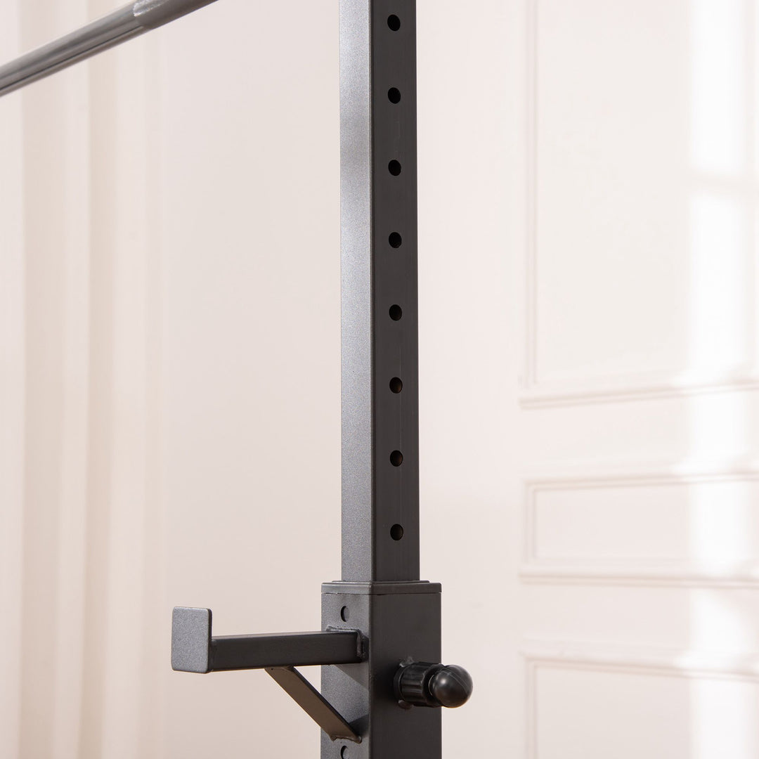 Heavy Duty Weight Bar Barbell Squat Stand Barbell Rack Spotter, for Home, Gym - Black