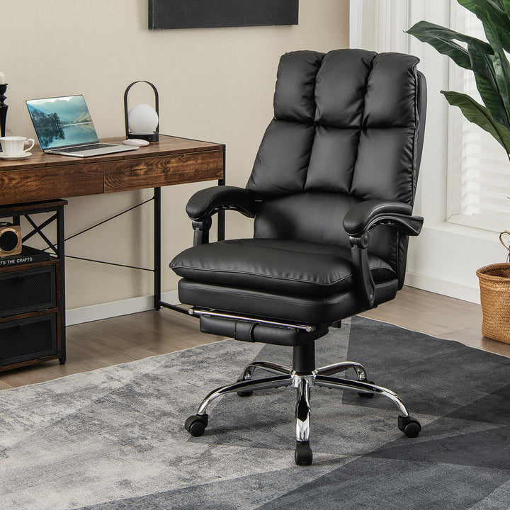 Adjustable High Back Rolling Computer Chair-Black
