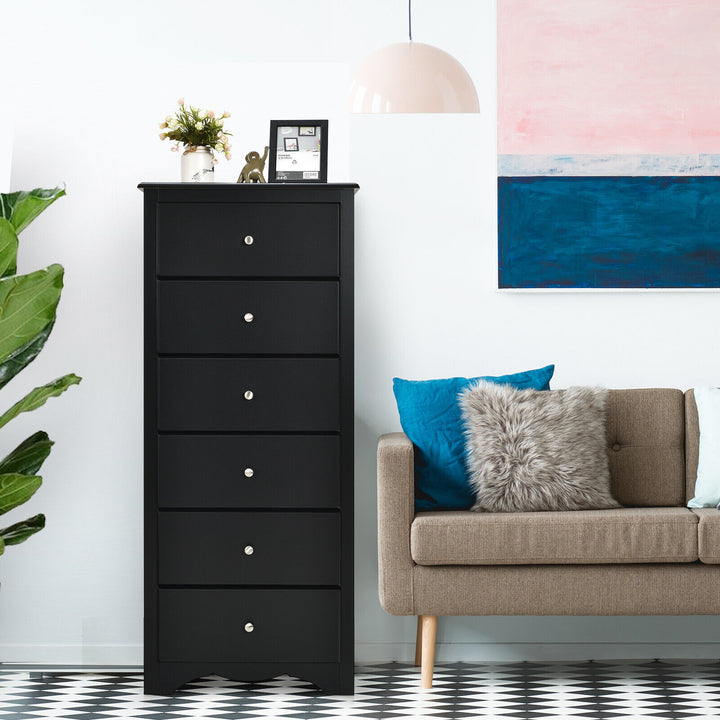 6-Drawer Freestanding Dresser Cabinet-Black