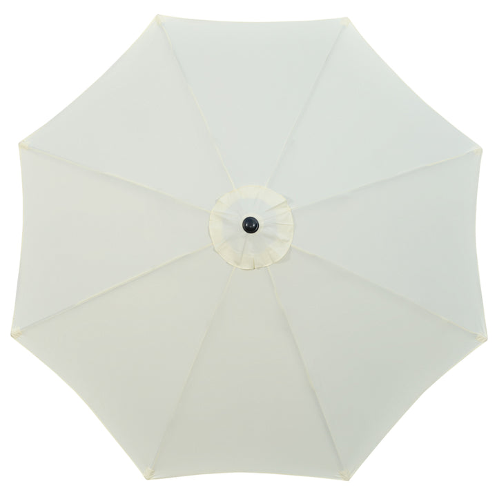 Garden Parasol Umbrella, Outdoor Market Table Umbrella Sun Shade Canopy with 8 Ribs, Cream