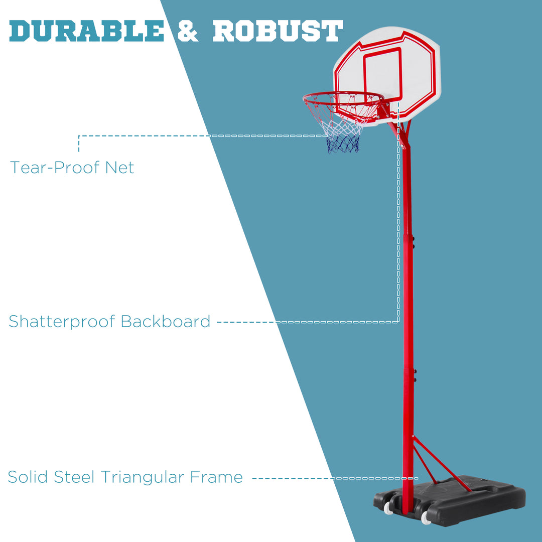 Steel Basketball Stand Height Adjustable Hoop Backboard Red