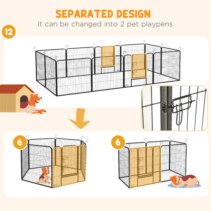 Heavy Duty Puppy Play Pen, 12 Panels Pet Exercise Pet, Pet Playpen for Small and Medium Dogs