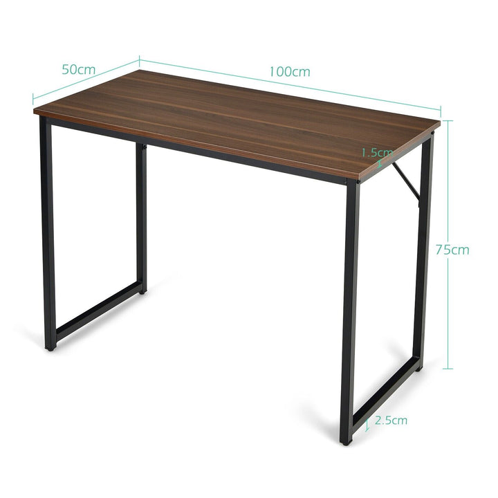 Wooden Computer Desk for Home Office-Walnut