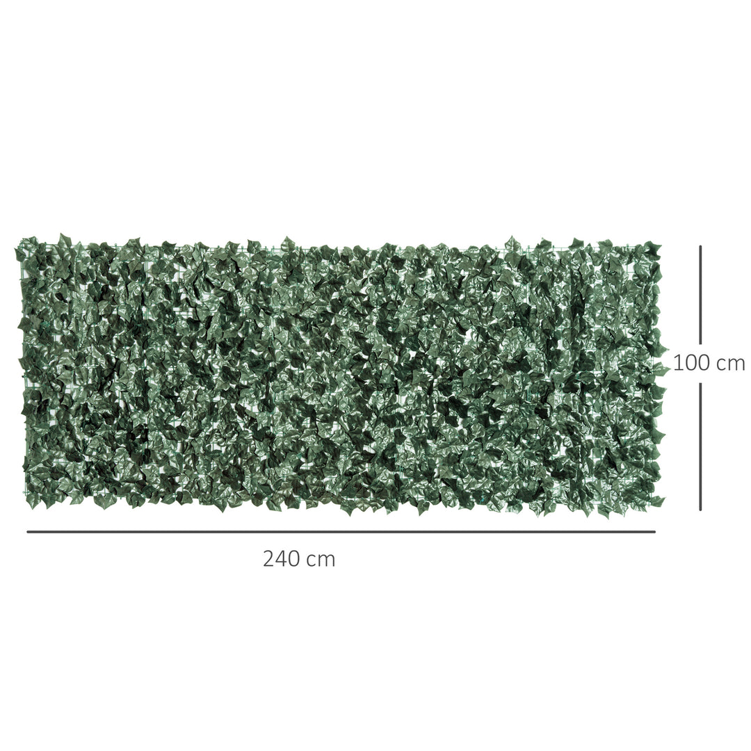 Artificial Leaf Screen Panel, 2.4x1 m-Dark Green