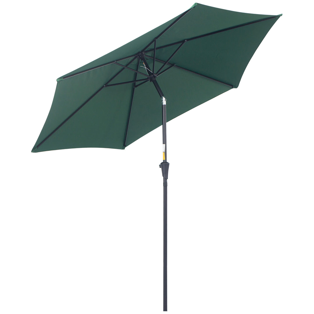 2.7M Tilting Parasol Sun Parasol Outdoor Garden Umbrellas Sun Shade Aluminium Frame with Crank（Green）