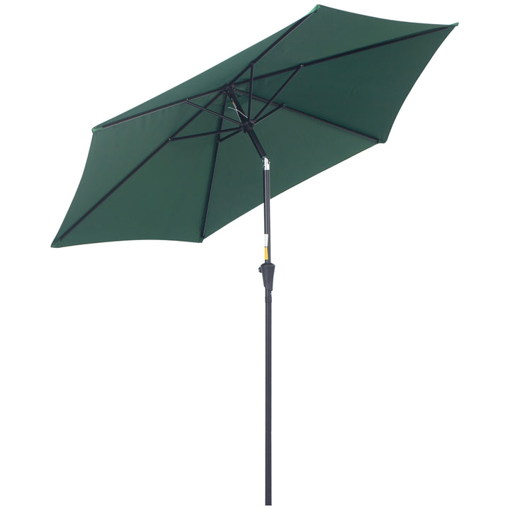 2.7M Tilting Parasol Sun Parasol Outdoor Garden Umbrellas Sun Shade Aluminium Frame with Crank（Green）