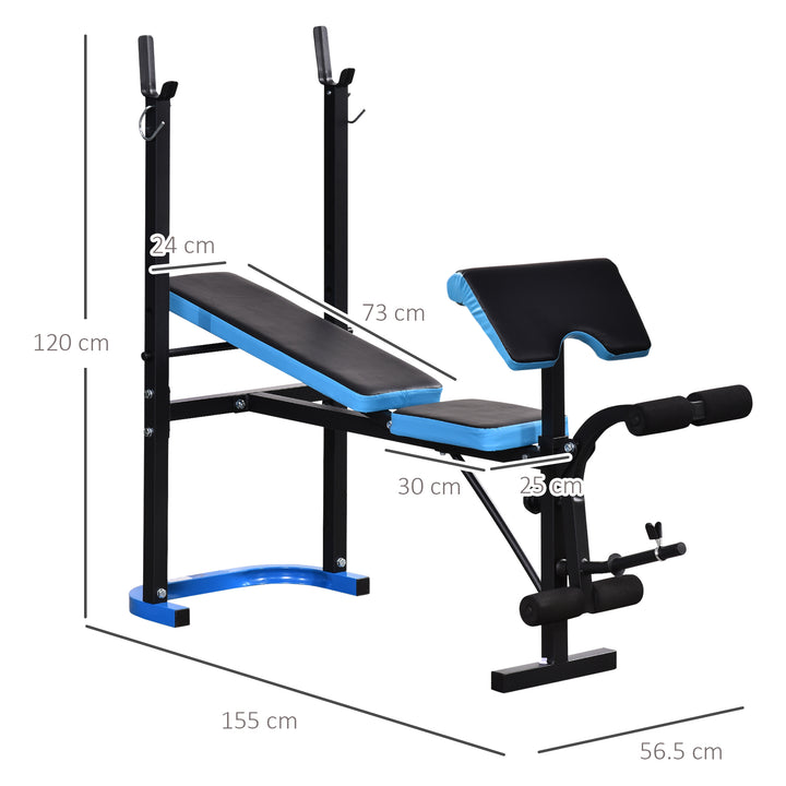 Adjustable Weight Bench with Leg Developer Barbell Rack for Lifting and Strength Training Multifunctional Workout Station for Home Gym Fitness