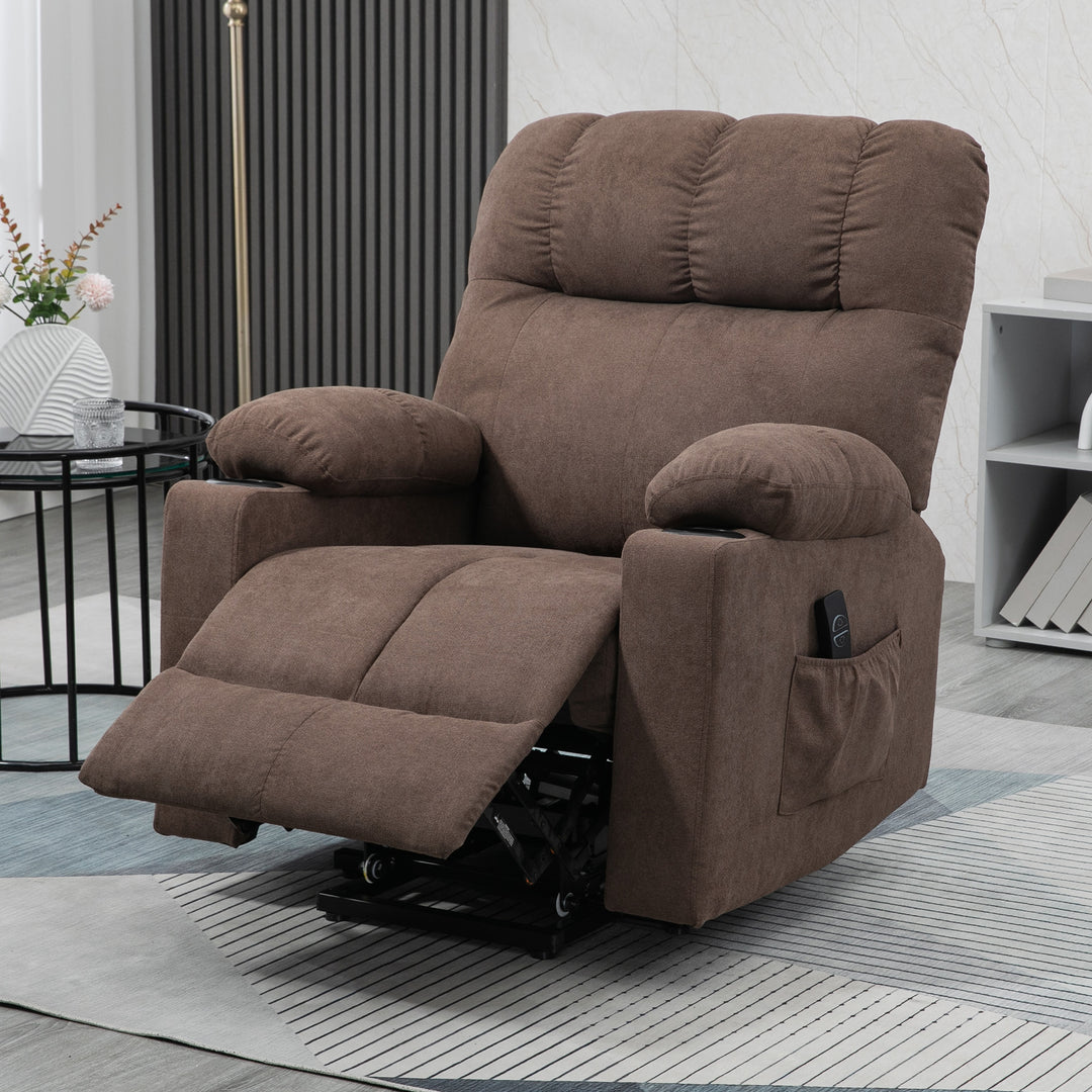 Electric Riser and Recliner Chair for Elderly, Power Lift Recliner Chair with Remote Control, Dark Brown