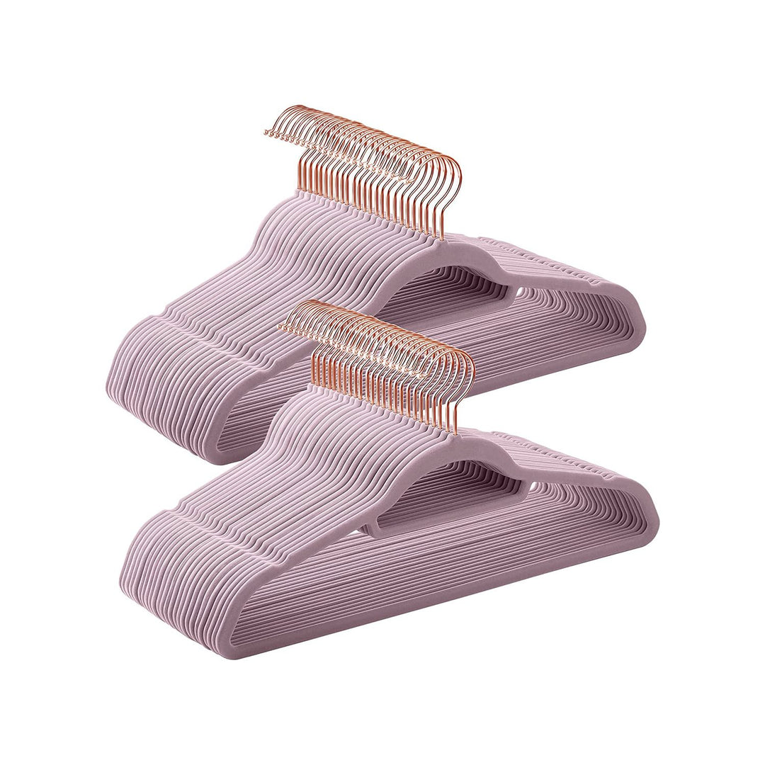 Set of 30 Velvet Hangers with Clips Pale
