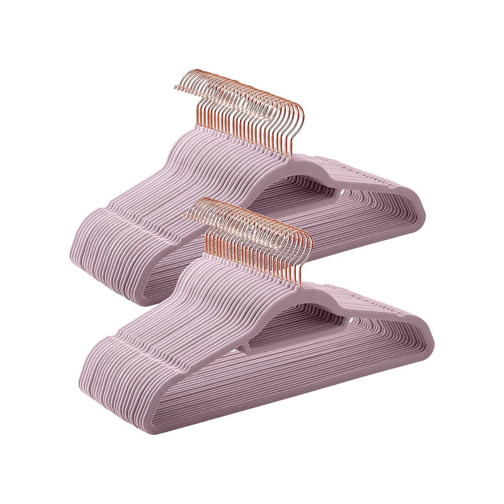 Set of 30 Velvet Hangers with Clips Pale