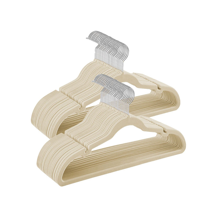 Velvet Hangers 50 Pack, Non-Slip Clothes Hangers with Shoulder Notches, Pants Bar