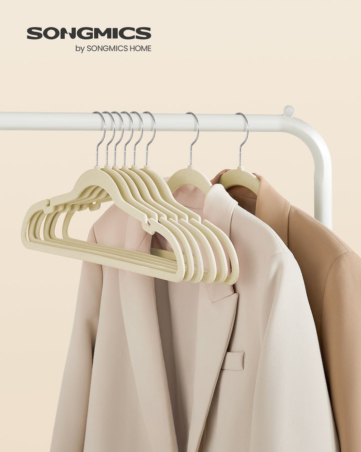 Velvet Hangers 50 Pack, Non-Slip Clothes Hangers with Shoulder Notches, Pants Bar