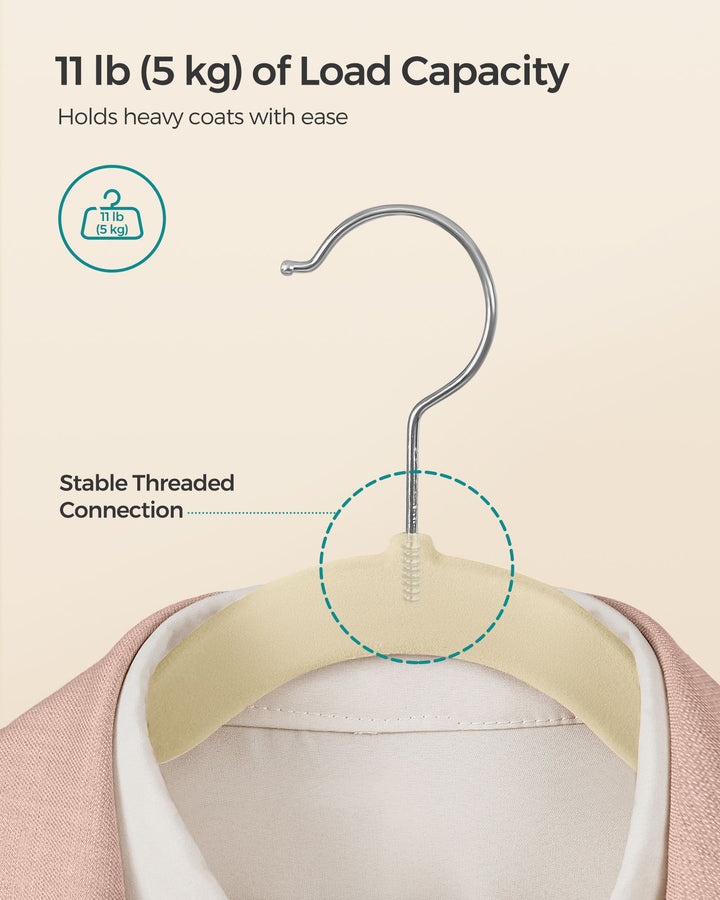 Velvet Hangers 50 Pack, Non-Slip Clothes Hangers with Shoulder Notches, Pants Bar