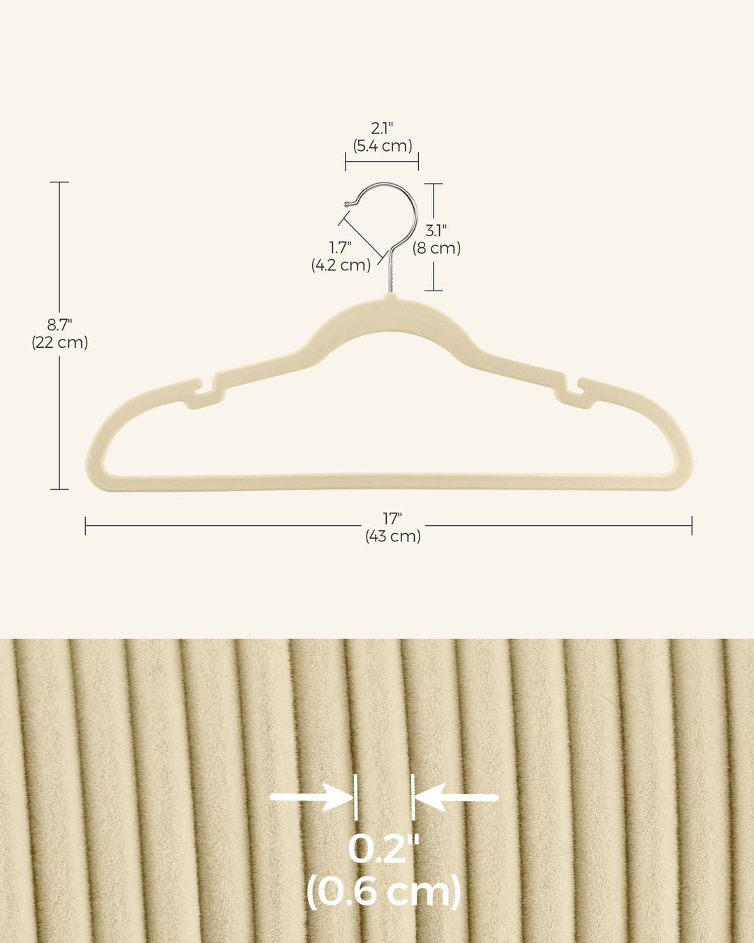 Velvet Hangers 50 Pack, Non-Slip Clothes Hangers with Shoulder Notches, Pants Bar